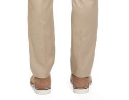 chinos with a break back view